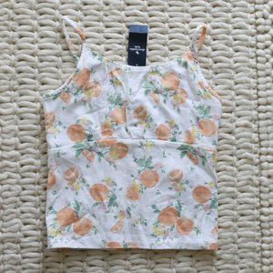 abercrombie kids NWT girls 11/12 citrus/floral sleeveless summer top